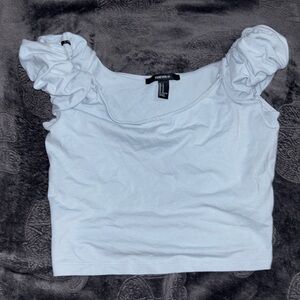 Light blue puff sleeve top
